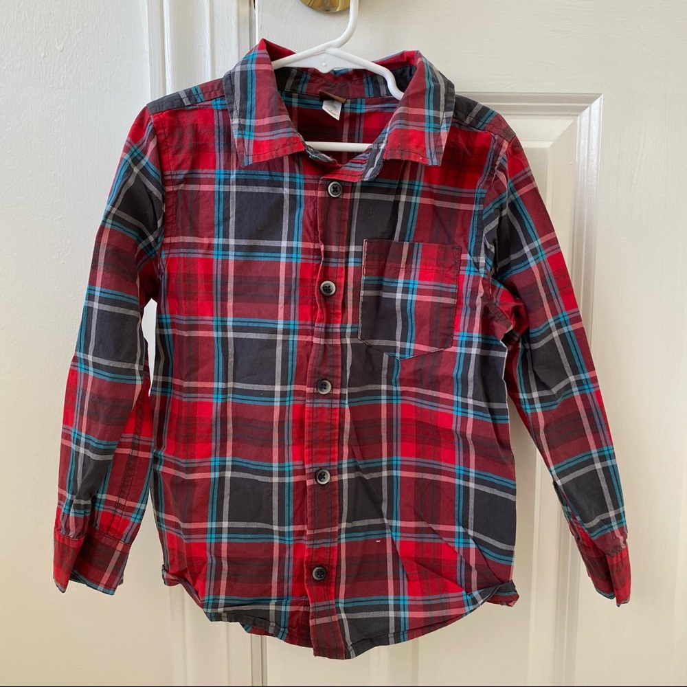 Tea Collection Boys Button Down Shirt Size 7